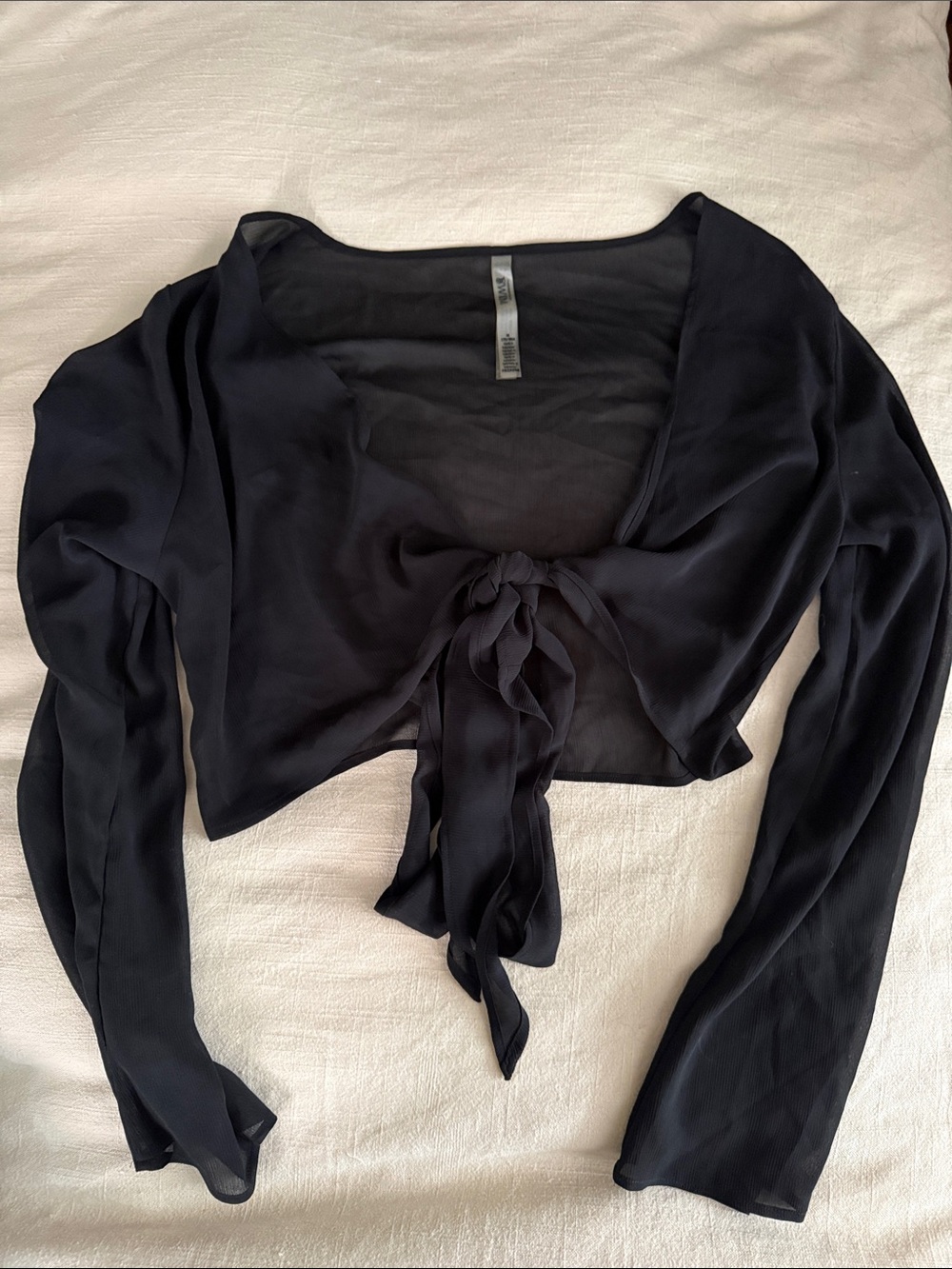 Victoria's Secret Black Tie-Front Swim Coverup